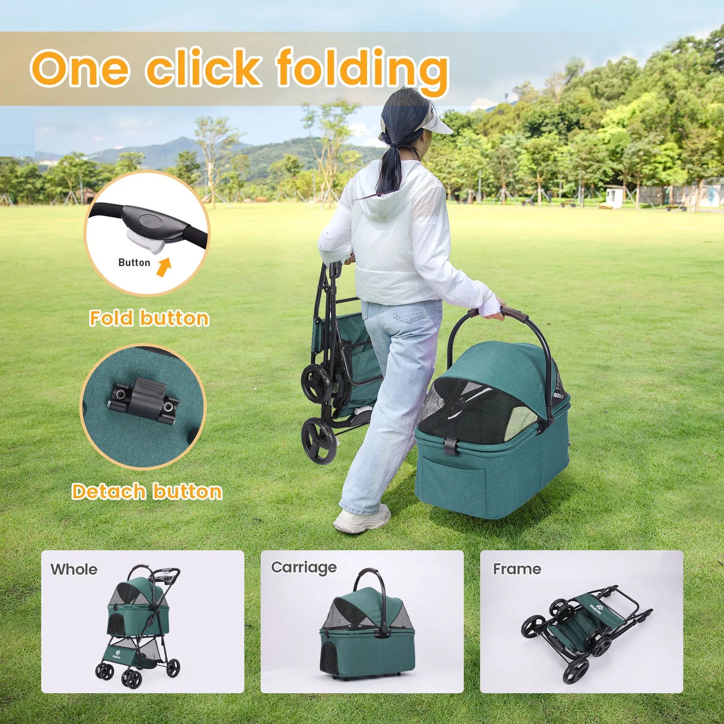 Foldable Pet Travel Stroller