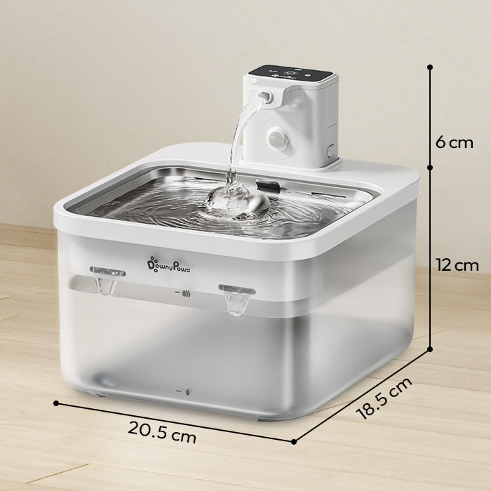 DownyPaws Wireless Cat Water Fountain – 2.5L Stainless Steel Smart Dispenser