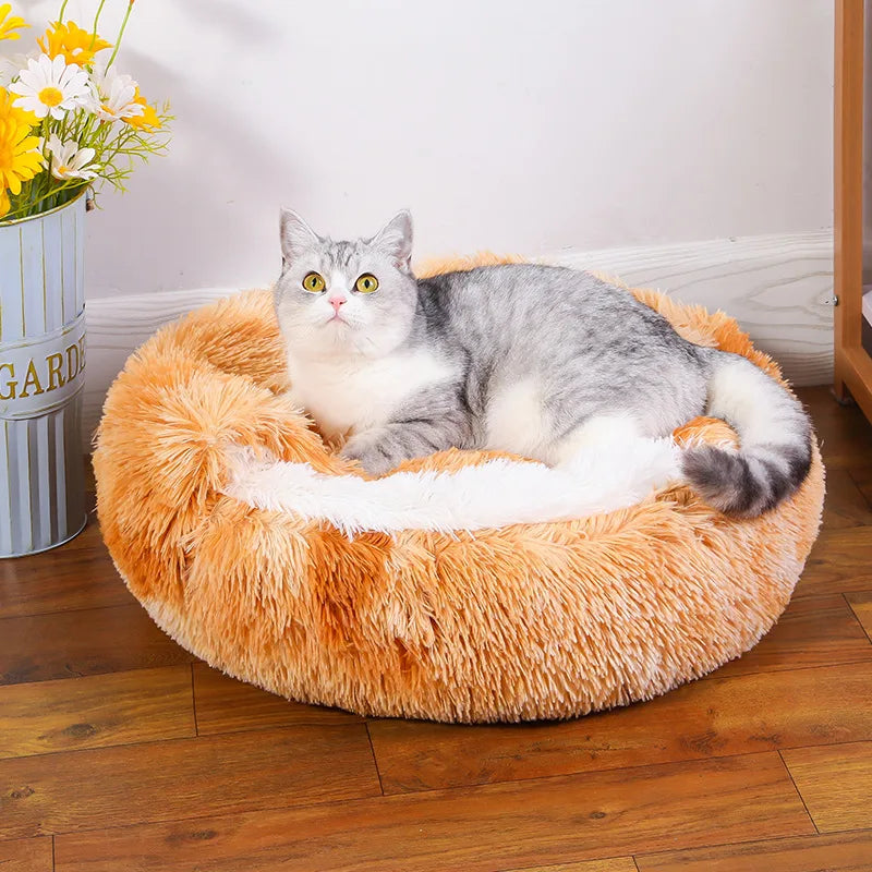 Plush Hooded Cat Bed