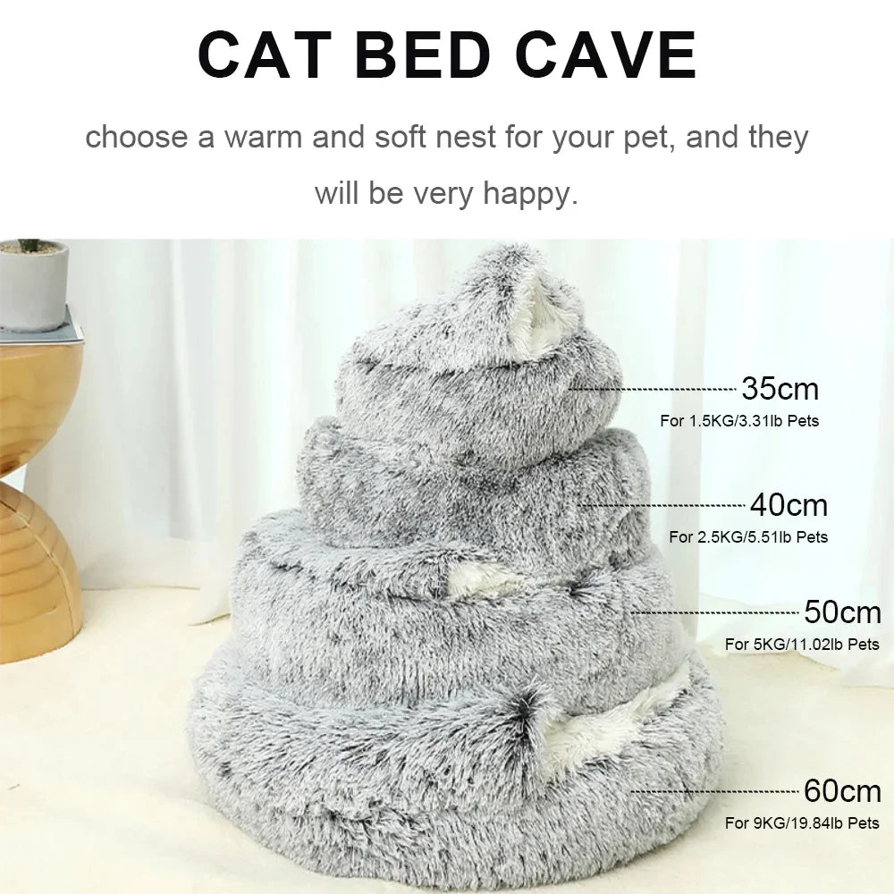 Plush Hooded Cat Bed